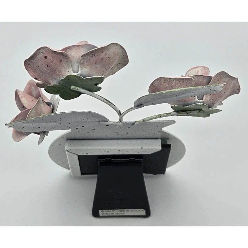 Burnes of Boston Metal Roses Picture Frame 8x3.5 Pink‎ Floral Tabletop Decor